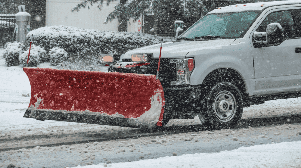 Heavy-Duty Snow Removal Truck with a Blade