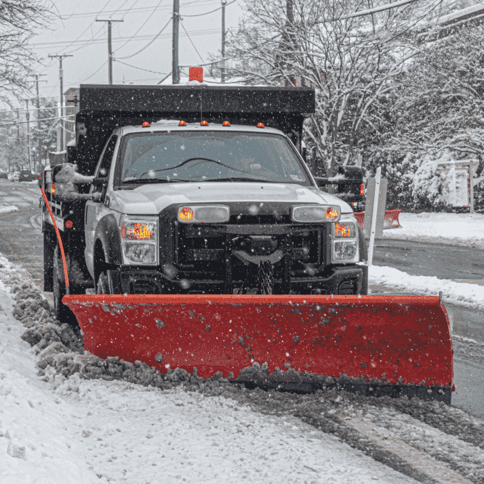 Heavy-Duty Snow Removal Truck with a Blade